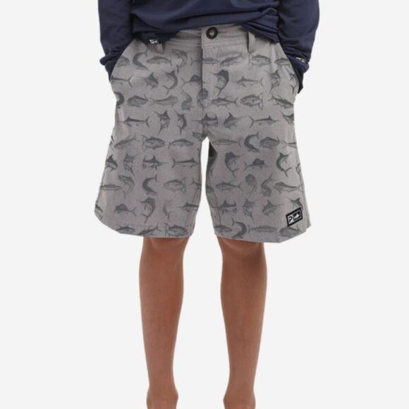Pelagic Youth Deep Sea Grey Hybrid Shorts Water Activated Pattern Boys Size 27 - Picture 8 of 12